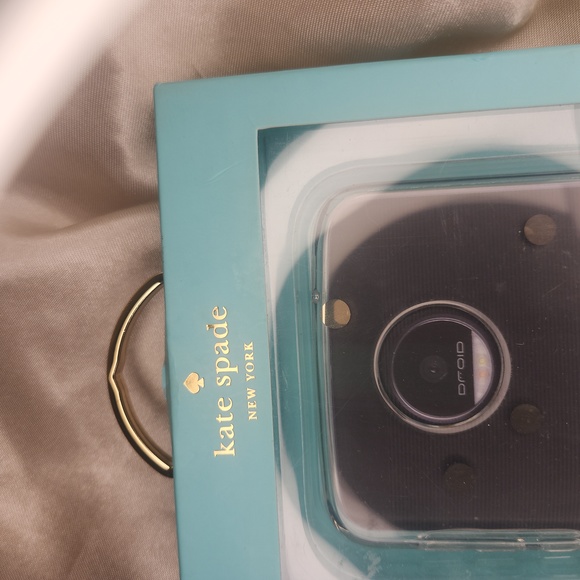 Kate Spade Moto Z Clear with Gold Polka Dots Hard Shell Phone Case NWT - Picture 6 of 10